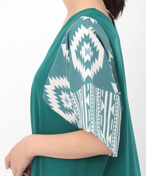 チチカカ（チチカカ）の「袖ナバホプリント２ｗａｙワンピース（ワンピース・レディース・ブラック/ベージュ/グリーン・FREE）」の21枚目の写真
