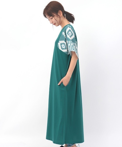 チチカカ（チチカカ）の「袖ナバホプリント２ｗａｙワンピース（ワンピース・レディース・ブラック/ベージュ/グリーン・FREE）」の13枚目の写真