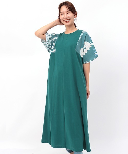 チチカカ（チチカカ）の「袖ナバホプリント２ｗａｙワンピース（ワンピース・レディース・ブラック/ベージュ/グリーン・FREE）」の15枚目の写真