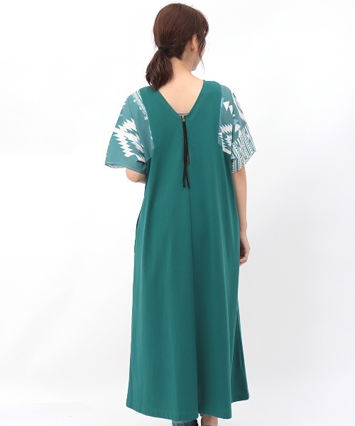 チチカカ（チチカカ）の「袖ナバホプリント２ｗａｙワンピース（ワンピース・レディース・ブラック/ベージュ/グリーン・FREE）」の16枚目の写真