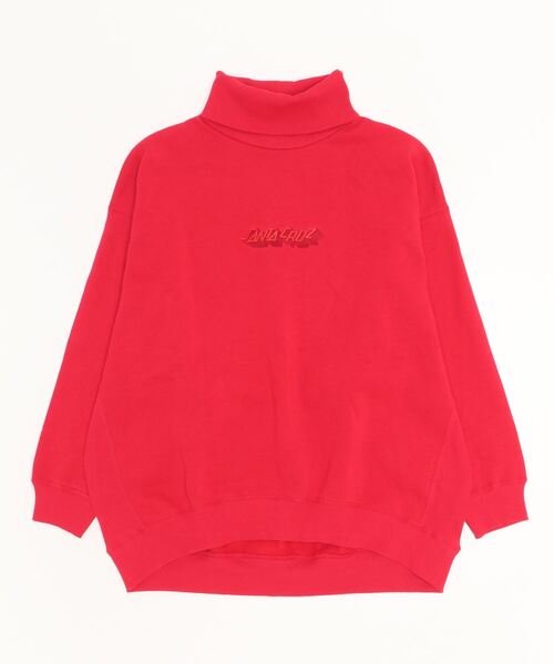 SANTA CRUZ（サンタクルーズ）の「【ムラサキスポーツ別注】SANTACRUZ/サンタクルーズ  ビッグシルエット/オーバーサイズ/無地ワンポイントロゴタートルネックスウェット   502223335（スウェット・レディース・ブルー/グレー/ブラック/レッド・L/M）」の6枚目の写真