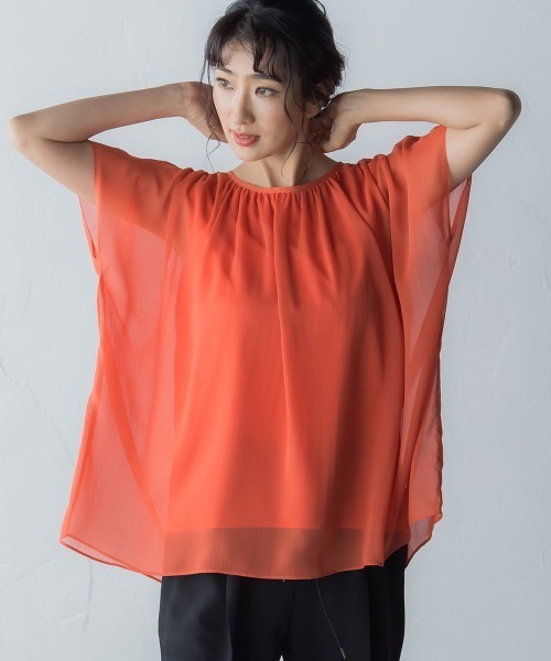 【WEB別注】涼しげギャザーブラウス≪5カラー展開≫