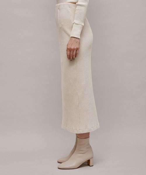 ROPE'（ロペ）の「コーデュロイジャージタイトスカート（スカート・レディース・ブラック/オフホワイト/オリーブ・38）」の7枚目の写真
