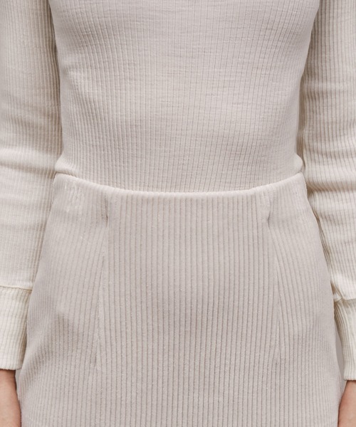 ROPE'（ロペ）の「コーデュロイジャージタイトスカート（スカート・レディース・ブラック/オフホワイト/オリーブ・38）」の9枚目の写真