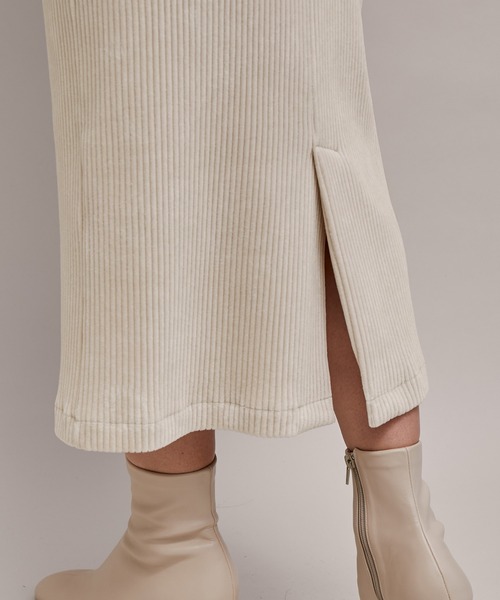 ROPE'（ロペ）の「コーデュロイジャージタイトスカート（スカート・レディース・ブラック/オフホワイト/オリーブ・38）」の10枚目の写真