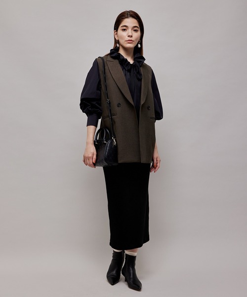 ROPE'（ロペ）の「コーデュロイジャージタイトスカート（スカート・レディース・ブラック/オフホワイト/オリーブ・38）」の14枚目の写真