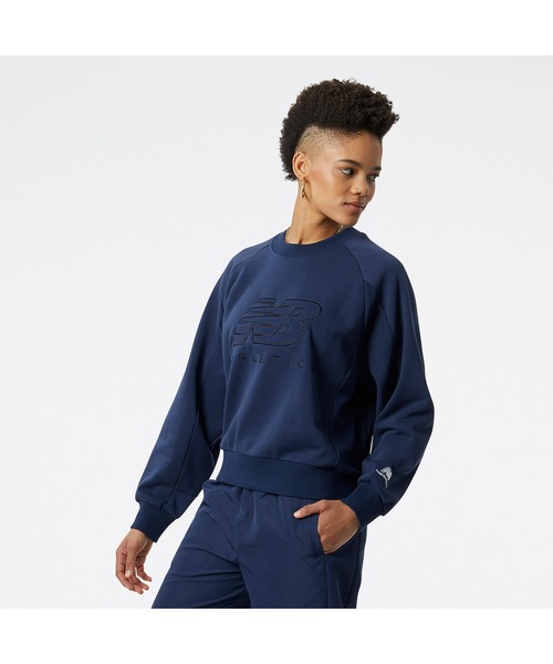 NEW BALANCE(ニューバランス)の「NB Athletics スウェットクルー(スウェット・レディース・ホワイト/ネイビー・SMALL/MEDIUM/LARGE/X-LARGE)」の6枚目の写真