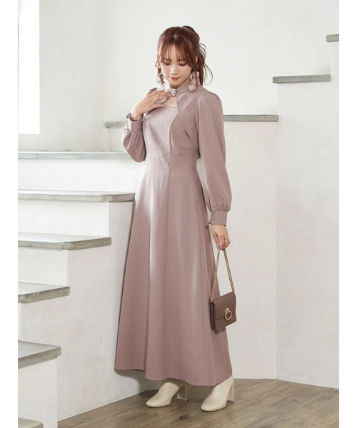 earth music&ecology(アースミュージックアンドエコロジー)の「SET2点ボレロ+シャーリングキャミワンピース(ワンピース・レディース・ブラック/ベージュ/ピンク・S/M)」の12枚目の写真