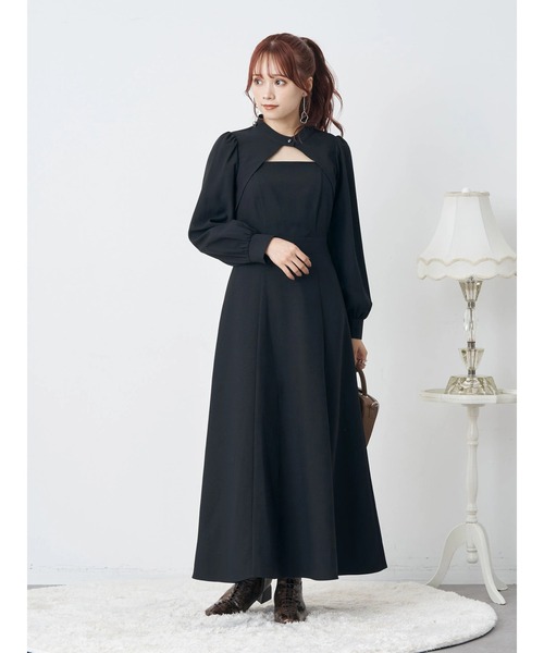 earth music&ecology(アースミュージックアンドエコロジー)の「SET2点ボレロ+シャーリングキャミワンピース(ワンピース・レディース・ブラック/ベージュ/ピンク・S/M)」の19枚目の写真