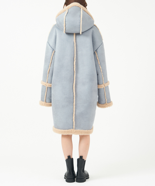 セール】【JAKKE/ジャッキー】 フェイクムートンフード付きロング