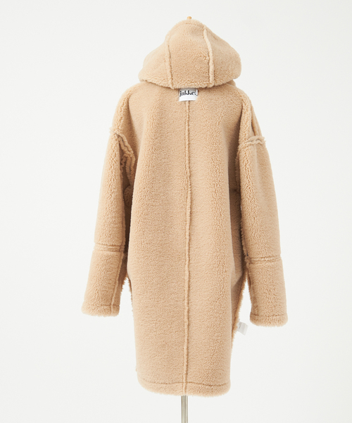 セール】【JAKKE/ジャッキー】 フェイクムートンフード付きロング