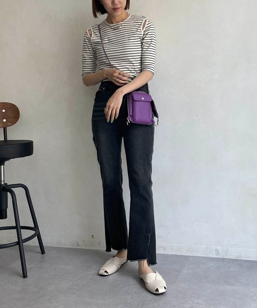 CAPRICIEUX LE'MAGE（カプリシューレマージュ）の「ストレッチスリットデニム（デニムパンツ・レディース・ブラック/ネイビー・38/36）」の22枚目の写真