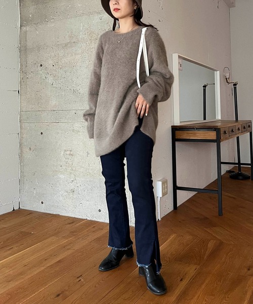 CAPRICIEUX LE'MAGE（カプリシューレマージュ）の「ストレッチスリットデニム（デニムパンツ・レディース・ブラック/ネイビー・38/36）」の11枚目の写真