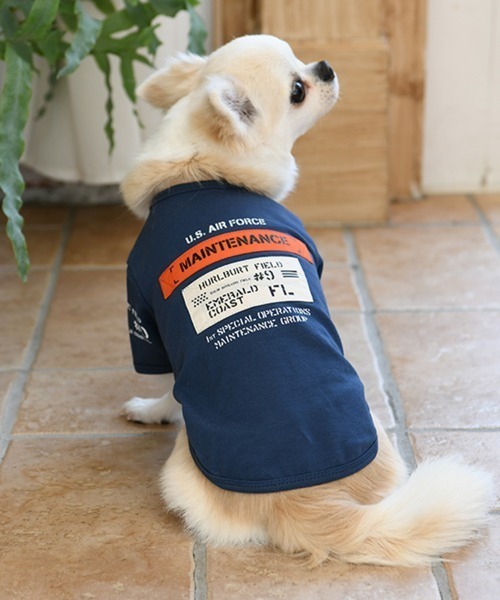 AVIREX(アヴィレックス)の「AVIREX/メンテナンスパッチTEE(ペットウェア・メンズ・ネイビー/ピンク・2L/3L/S/M/L/XS/3S/3M)」の2枚目の写真