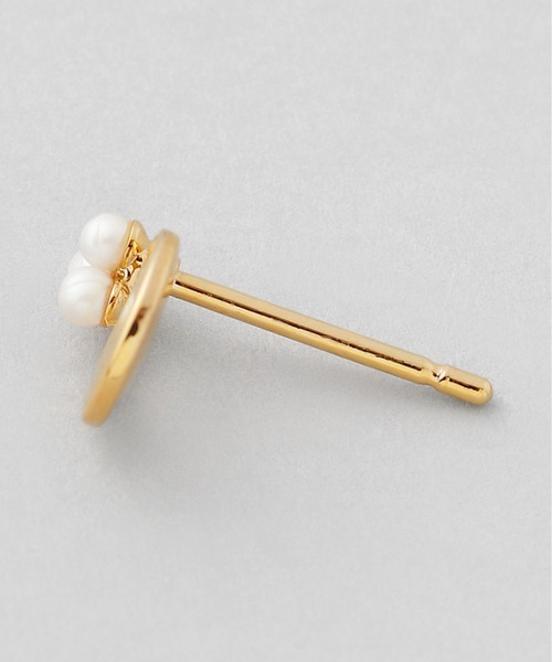 ANEMONE（アネモネ）の「パール×サークルミニピアス（ピアス（両耳用）・レディース・ピンクゴールド/ゴールド・FREE）」の4枚目の写真