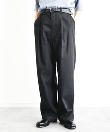 KIIT | KIIT キート / HARD TWIST T/C GABARDINE ONE TUCK BAGGY PANTS ワンタックバギーパンツ / KIO-P92-006(チノパンツ)