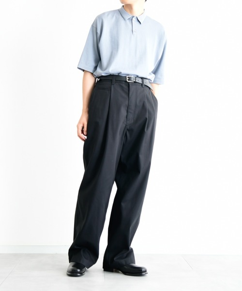 KIIT(キート)の「KIIT キート / HARD TWIST T/C GABARDINE ONE TUCK BAGGY PANTS ワンタックバギーパンツ / KIO-P92-006(チノパンツ・メンズ・ダークグリーン/ブラック/アイボリー・1/3/2)」の19枚目の写真