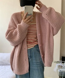 ルーズシルエット ふんわりニットカーディガン
