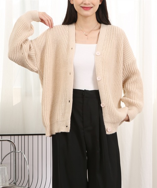 MAISON DE THERESE(メゾン ド テレーズ)の「ルーズシルエット ふんわりニットカーディガン(カーディガン/ボレロ・レディース・ベージュ/ピンク/ブラウン/イエロー・FREE)」の13枚目の写真