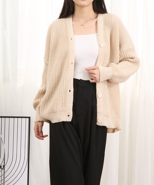 MAISON DE THERESE(メゾン ド テレーズ)の「ルーズシルエット ふんわりニットカーディガン(カーディガン/ボレロ・レディース・ベージュ/ピンク/ブラウン/イエロー・FREE)」の16枚目の写真
