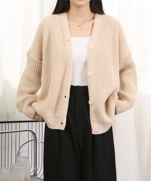 MAISON DE THERESE(メゾン ド テレーズ)の「ルーズシルエット ふんわりニットカーディガン(カーディガン/ボレロ・レディース・ベージュ/ピンク/ブラウン/イエロー・FREE)」の9枚目の写真