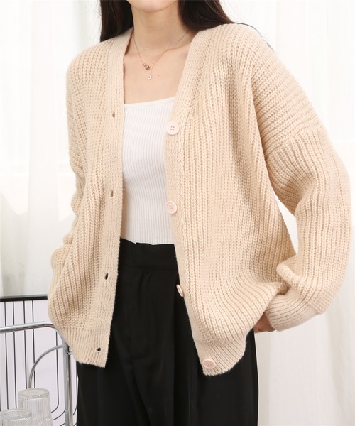 MAISON DE THERESE(メゾン ド テレーズ)の「ルーズシルエット ふんわりニットカーディガン(カーディガン/ボレロ・レディース・ベージュ/ピンク/ブラウン/イエロー・FREE)」の14枚目の写真