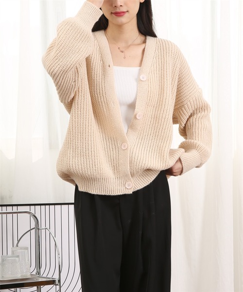 MAISON DE THERESE(メゾン ド テレーズ)の「ルーズシルエット ふんわりニットカーディガン(カーディガン/ボレロ・レディース・ベージュ/ピンク/ブラウン/イエロー・FREE)」の20枚目の写真