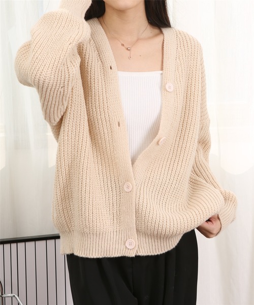 MAISON DE THERESE(メゾン ド テレーズ)の「ルーズシルエット ふんわりニットカーディガン(カーディガン/ボレロ・レディース・ベージュ/ピンク/ブラウン/イエロー・FREE)」の10枚目の写真