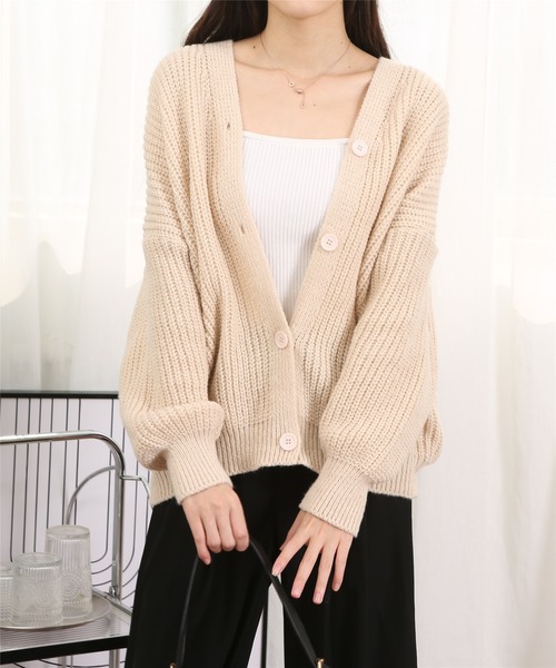 MAISON DE THERESE(メゾン ド テレーズ)の「ルーズシルエット ふんわりニットカーディガン(カーディガン/ボレロ・レディース・ベージュ/ピンク/ブラウン/イエロー・FREE)」の21枚目の写真