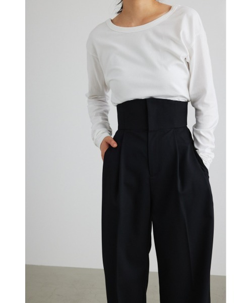 STYLEMIXER（スタイルミキサー）の「センタープレスハイウエストパンツ（その他パンツ・レディース・ライトブラウン/ブラック/ブルー・SMALL/X-SMALL/MEDIUM）」の5枚目の写真