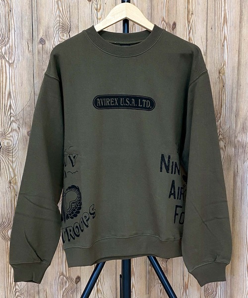 AVIREX（アヴィレックス）の「クラシックスウェット-AVIATION GRAFFITI（スウェット・メンズ・オリーブ/ライトグレー/ネイビー/ブラック・XL/L/XXL/M）」の14枚目の写真