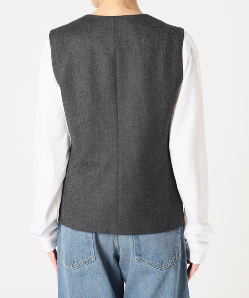 journal standard L'essage（ジャーナルスタンダードレサージュ）の「ツィードベスト（ブルゾン・レディース・ブラウン/チャコールグレー・FREE）」の12枚目の写真