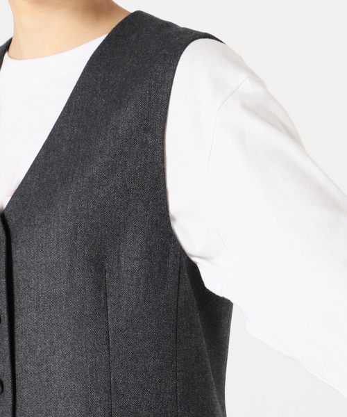 journal standard L'essage（ジャーナルスタンダードレサージュ）の「ツィードベスト（ブルゾン・レディース・ブラウン/チャコールグレー・FREE）」の15枚目の写真