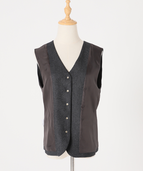 journal standard L'essage（ジャーナルスタンダードレサージュ）の「ツィードベスト（ブルゾン・レディース・ブラウン/チャコールグレー・FREE）」の22枚目の写真