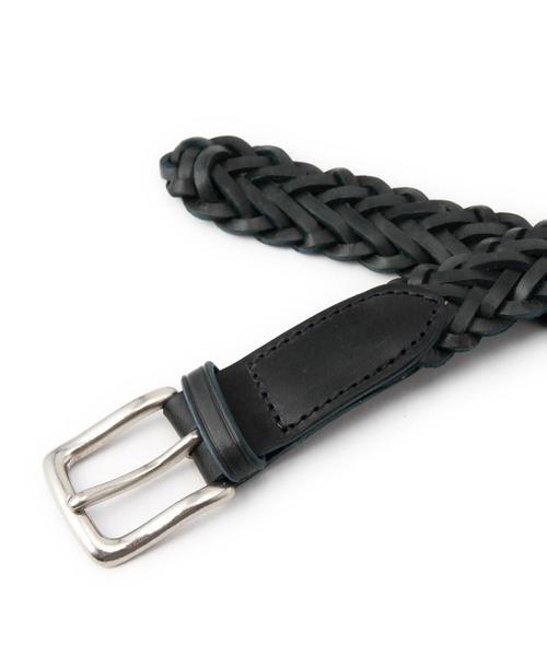 green label relaxing（グリーンレーベルリラクシング）の「LEATHER MESHベルト 30（ベルト・メンズ・ブラック/ベージュ/ダークブラウン/ネイビー・MEDIUM/LARGE）」の5枚目の写真