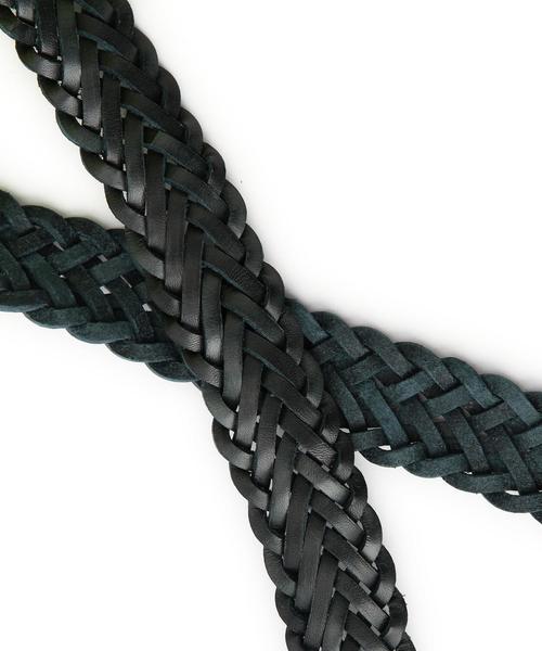 green label relaxing（グリーンレーベルリラクシング）の「LEATHER MESHベルト 30（ベルト・メンズ・ブラック/ベージュ/ダークブラウン/ネイビー・MEDIUM/LARGE）」の6枚目の写真