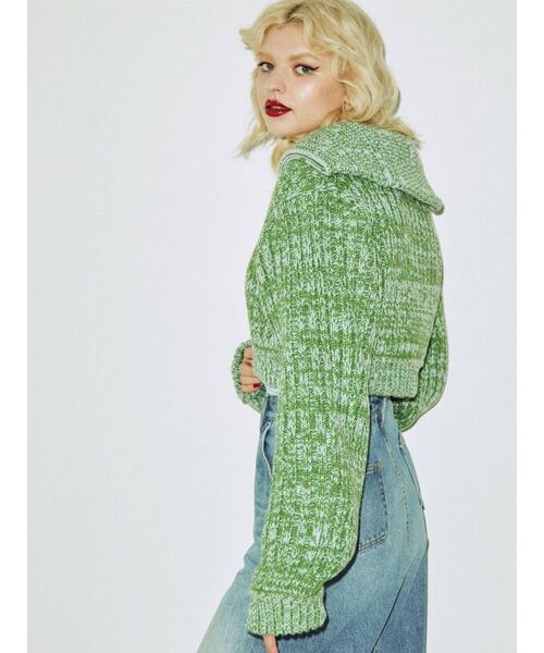 jouetie（ジュエティ）の「ダブルZIPリブニット（カーディガン/ボレロ・レディース・オフホワイト/イエロー/グリーン・MEDIUM）」の16枚目の写真