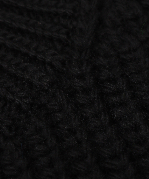 タカヒロミヤシタザソロイスト aran pattern balaclava 黒 TAKAHIROMIYASHITATheSoloIst.（タカヒロミヤシタザソロイスト）の