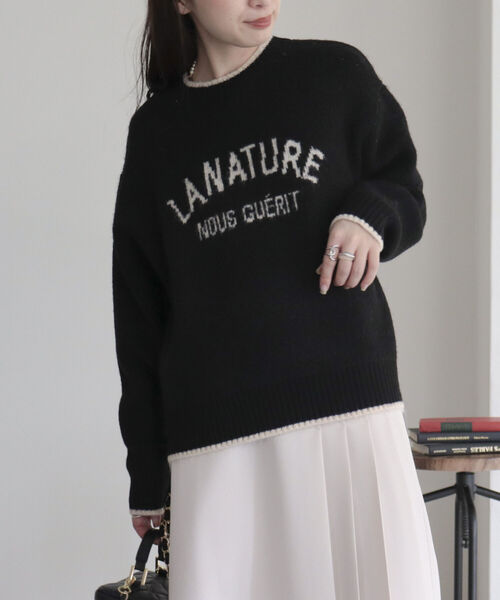 fredy emue(フレディエミュ)の「ジャガードロゴニットプルオーバー(ニット/セーター・レディース・ブラック/アイボリー・38)」の20枚目の写真