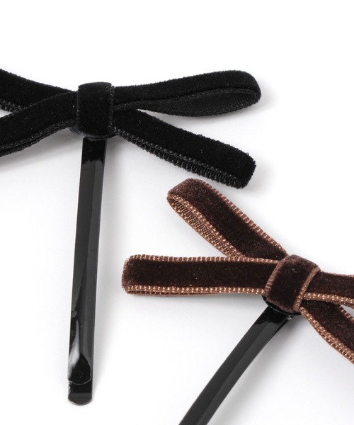 Heather(ヘザー)の「ベロアリボンピンSET 171546(ヘアピン・レディース・ブラウン/ブラック・ONE SIZE)」の5枚目の写真
