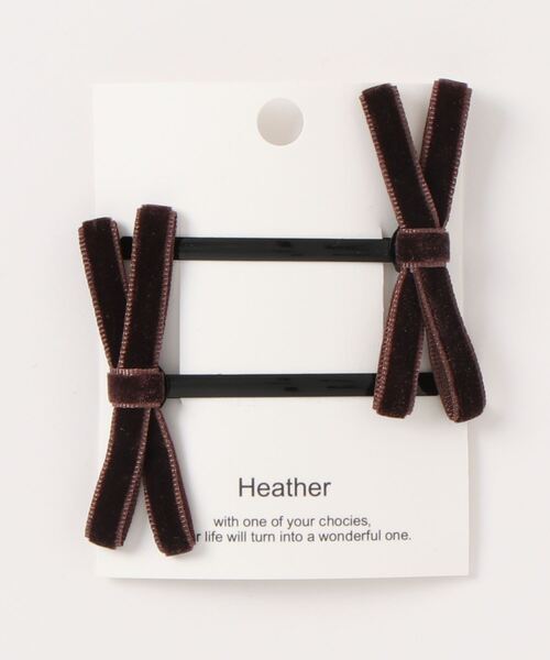 Heather(ヘザー)の「ベロアリボンピンSET 171546(ヘアピン・レディース・ブラウン/ブラック・ONE SIZE)」の3枚目の写真