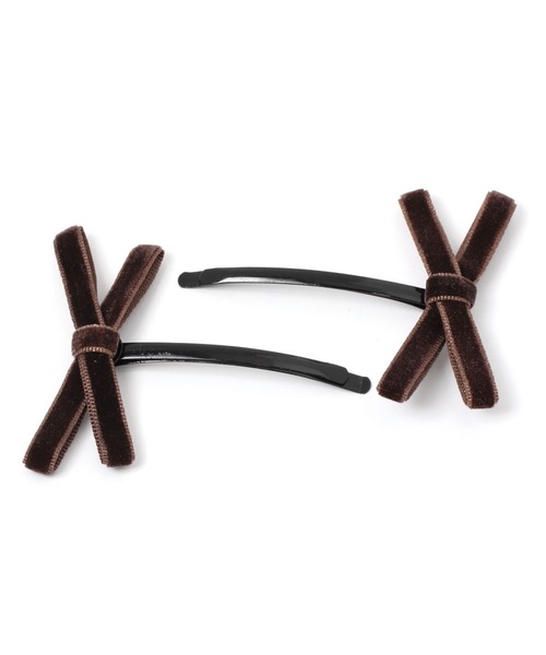 Heather(ヘザー)の「ベロアリボンピンSET 171546(ヘアピン・レディース・ブラウン/ブラック・ONE SIZE)」の8枚目の写真