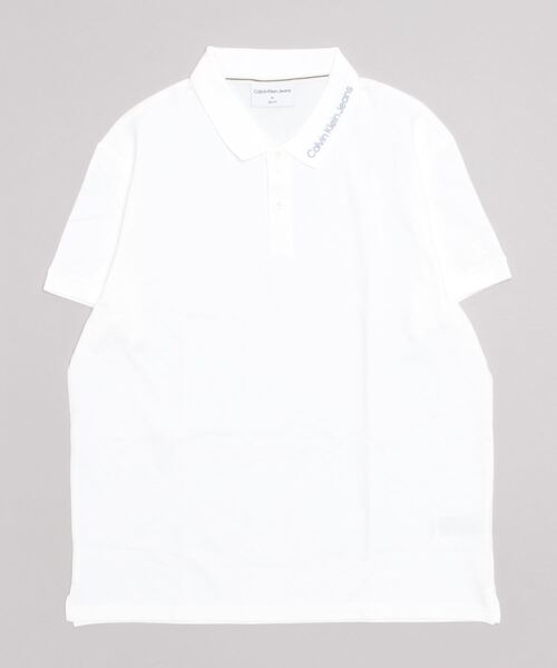 Calvin Klein Jeans（カルヴァンクラインジーンズ）の「Calvin Klein Jeans（カルバンクラインジーンズ）AF-INSTITUTIONAL COLLAR POLO（ポロシャツ・メンズ・ブラック/ホワイト・L/M/XL）」の2枚目の写真