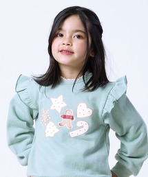 スウェット（グリーン・カーキ/緑色系・フリル）ファッション