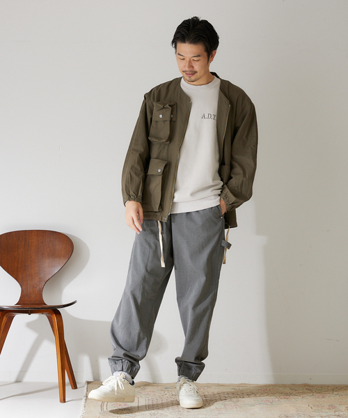 417 EDIFICE（フォーワンセブンエディフィス）の「【HEAR MY NAME / ヒアマイネーム】別注 ペインタージョグパンツ（その他パンツ・メンズ・チャコールグレー/ネイビー・MEDIUM/LARGE）」の11枚目の写真