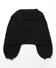 ビッグカラークロップドニット
