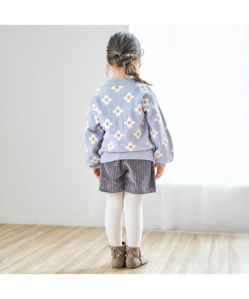 apres les cours（アプレレクール）の「お花ジャガードニット（ニット/セーター・キッズ・イエロー/サックスブルー・90/100/120/140）」の4枚目の写真