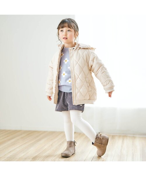 apres les cours（アプレレクール）の「お花ジャガードニット（ニット/セーター・キッズ・イエロー/サックスブルー・90/100/120/140）」の5枚目の写真