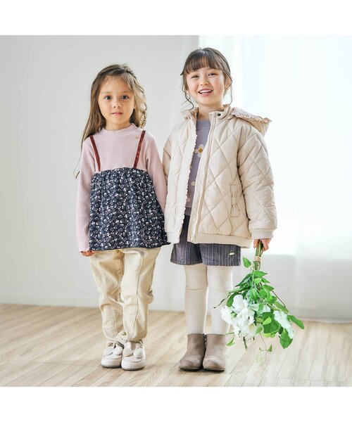 apres les cours（アプレレクール）の「お花ジャガードニット（ニット/セーター・キッズ・イエロー/サックスブルー・90/100/120/140）」の7枚目の写真