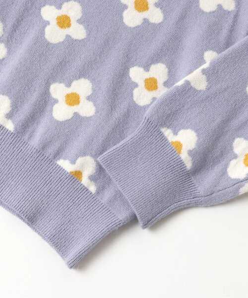 apres les cours（アプレレクール）の「お花ジャガードニット（ニット/セーター・キッズ・イエロー/サックスブルー・90/100/120/140）」の12枚目の写真